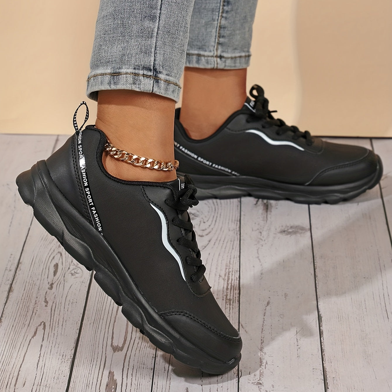 Women's Non-slip Lace Up Sneakers Lightweight Running Shoes