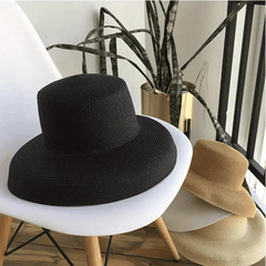 Vintage French Hepburn Style Straw Sunshade Hat for Travel Seaside Unisex