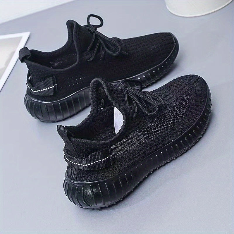 Women's Lightweight Knit Sports Shoes Lace Up Low Top Running Shoes