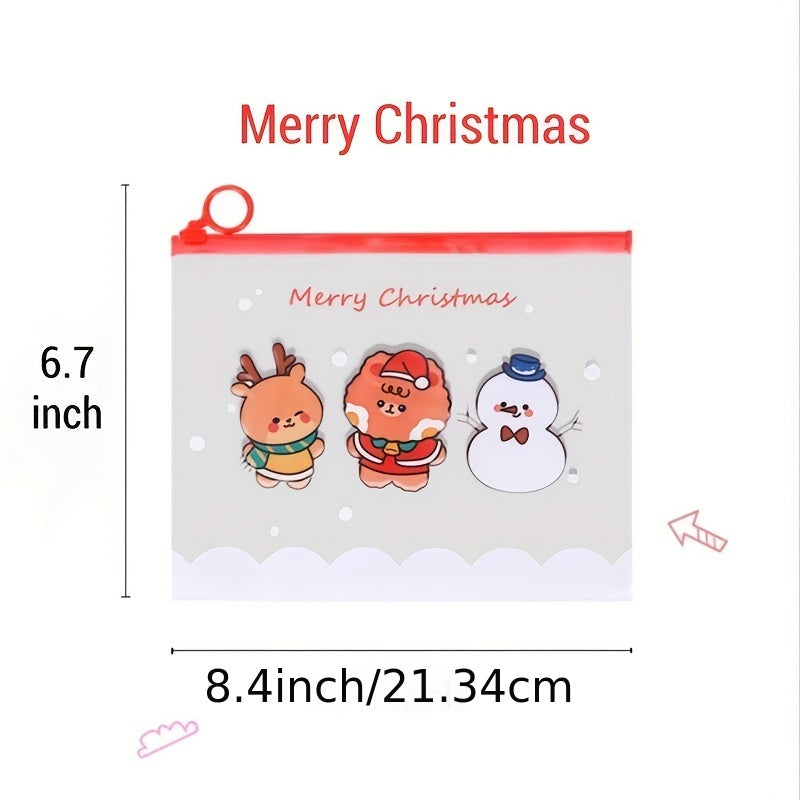 10pcs A5 Christmas File Bag Student Activities & Office Stationery
