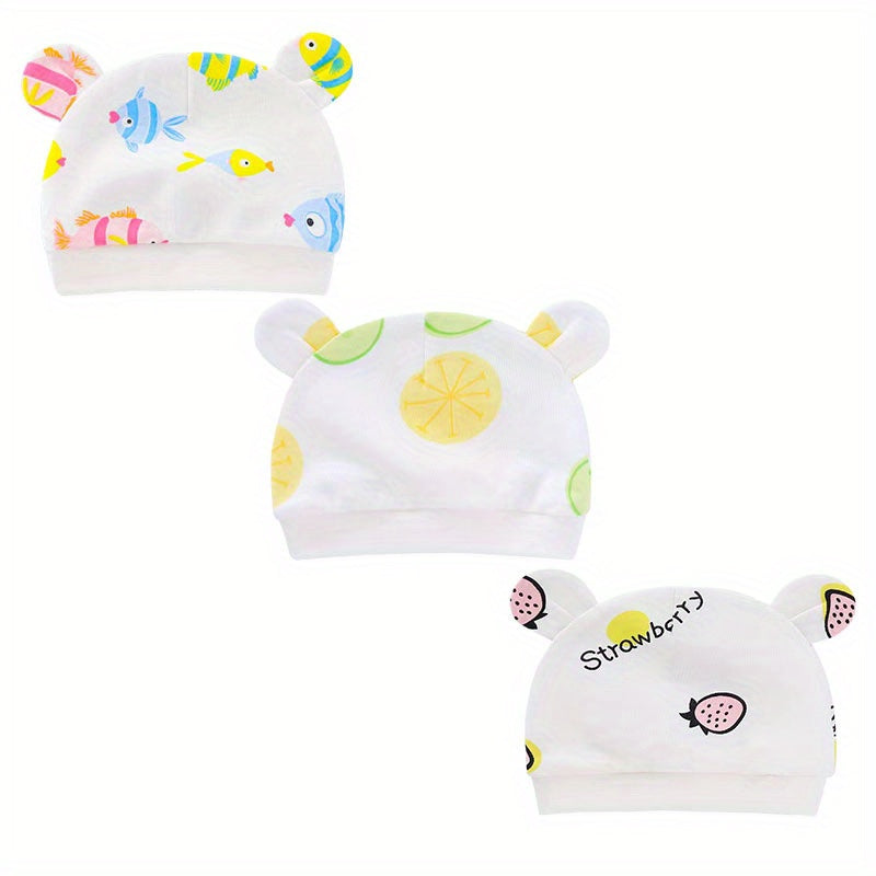 Cartoon Bear Ears Hat for Newborn Baby Girls and Boys