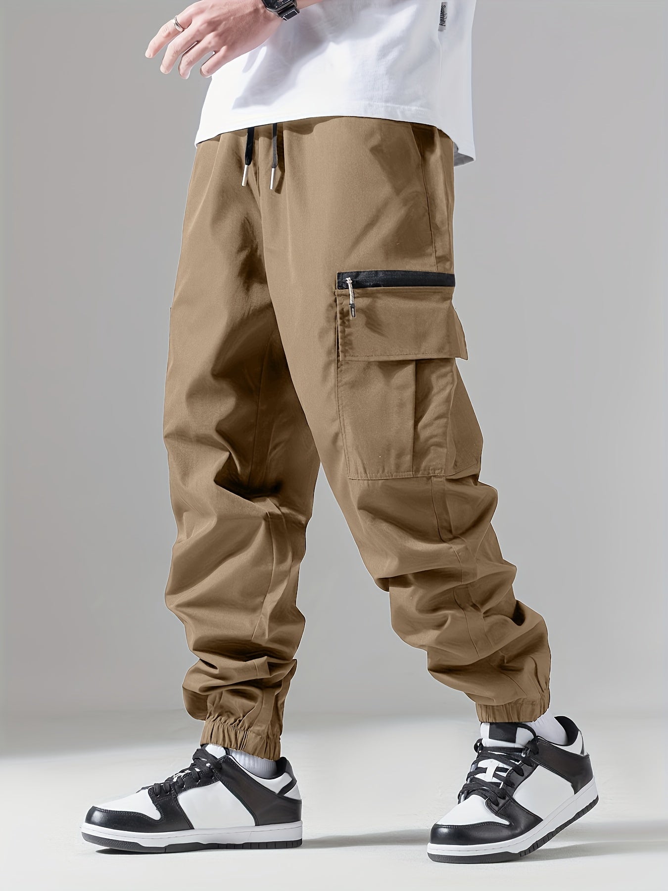 Men s Cargo Pants with Drawstring Waist