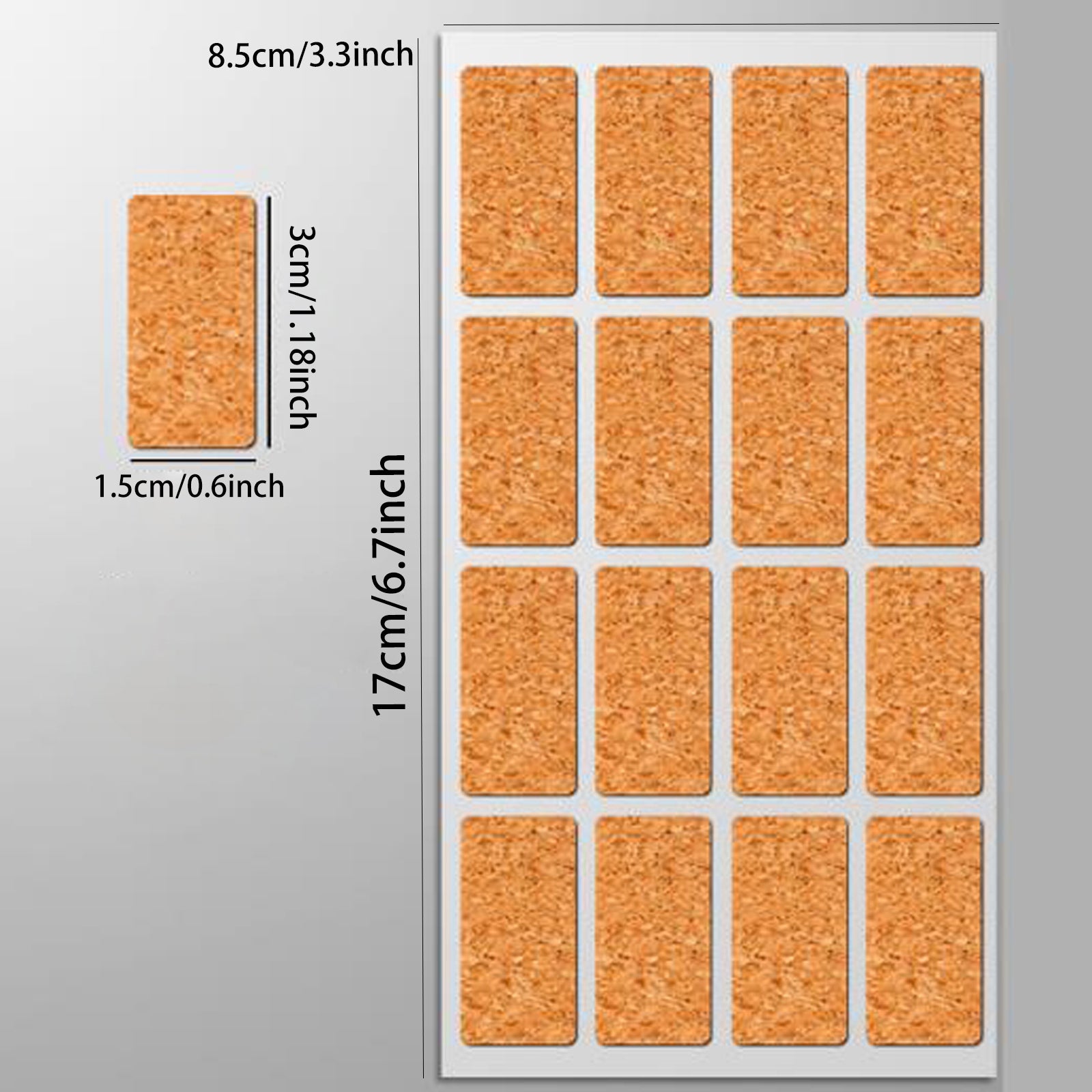 96pcs Waterproof Writable Cork Label Stickers for School Office Notes