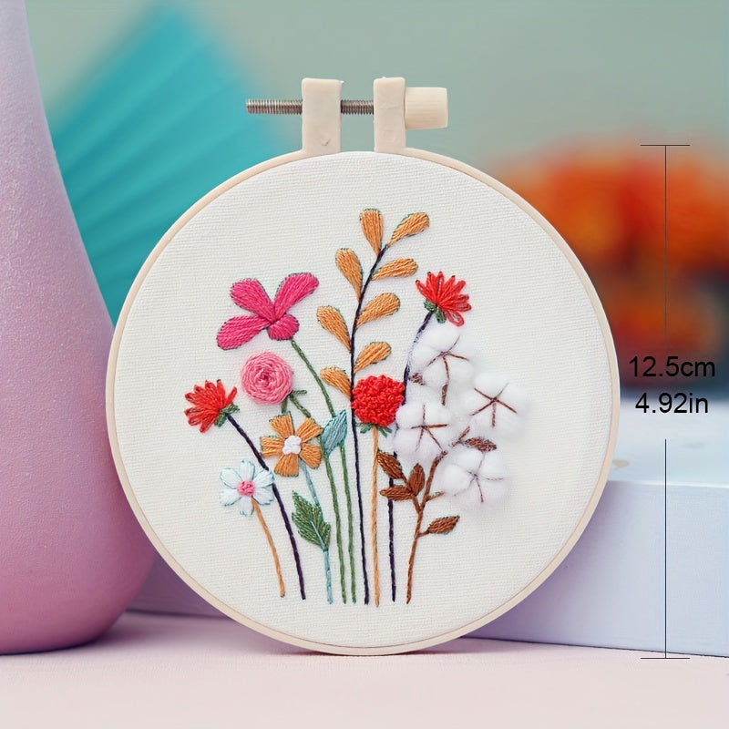 Plant Flower Embroidery DIY Kit for Beginners