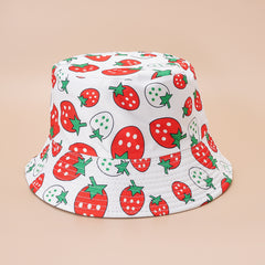 Graffiti Strawberry Hat Stylish Summer Sunshade Sunscreen Fisherman Hat