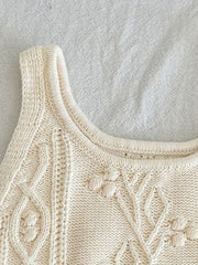 Baby Girl's Knitted Crop Top & Casual Blouse Set