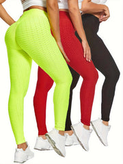 High Waist Honeycomb Yoga Pants Butt Lifting Leggings