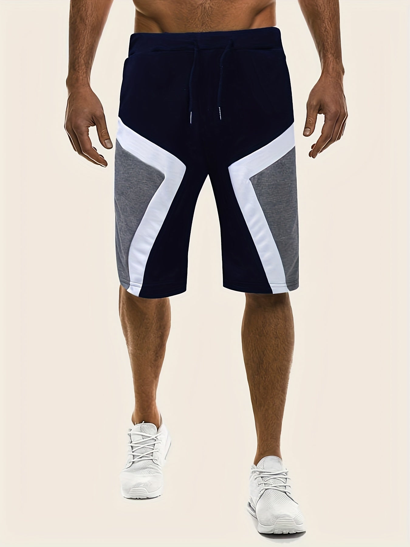 Men's Block Drawstring Shorts for Summer: Running, Basketball, Athletics