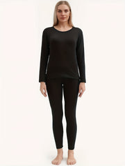 Women's Thermal Underwear Set Soft Base Layer Skiing Winter Warm Top & Leggings