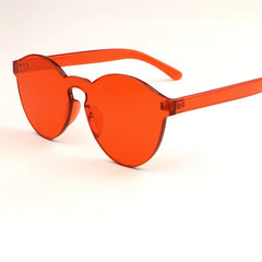 Unisex Rimless Transparent Sunglasses Colorful Lens