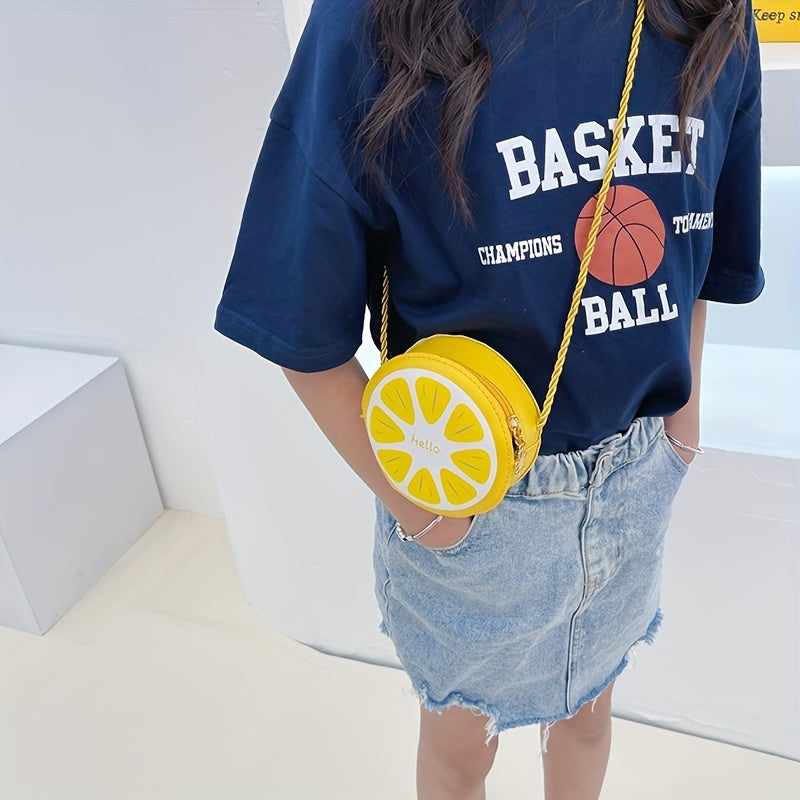 Kids Round Crossbody Bag Fruits Pattern Coin Purse