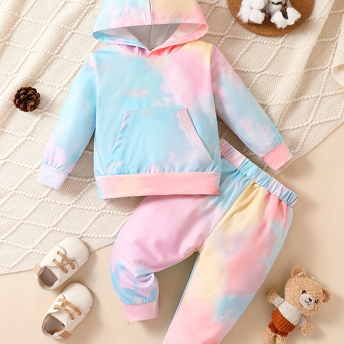 Toddler Girls Tie Dye Hoodie Pants Set