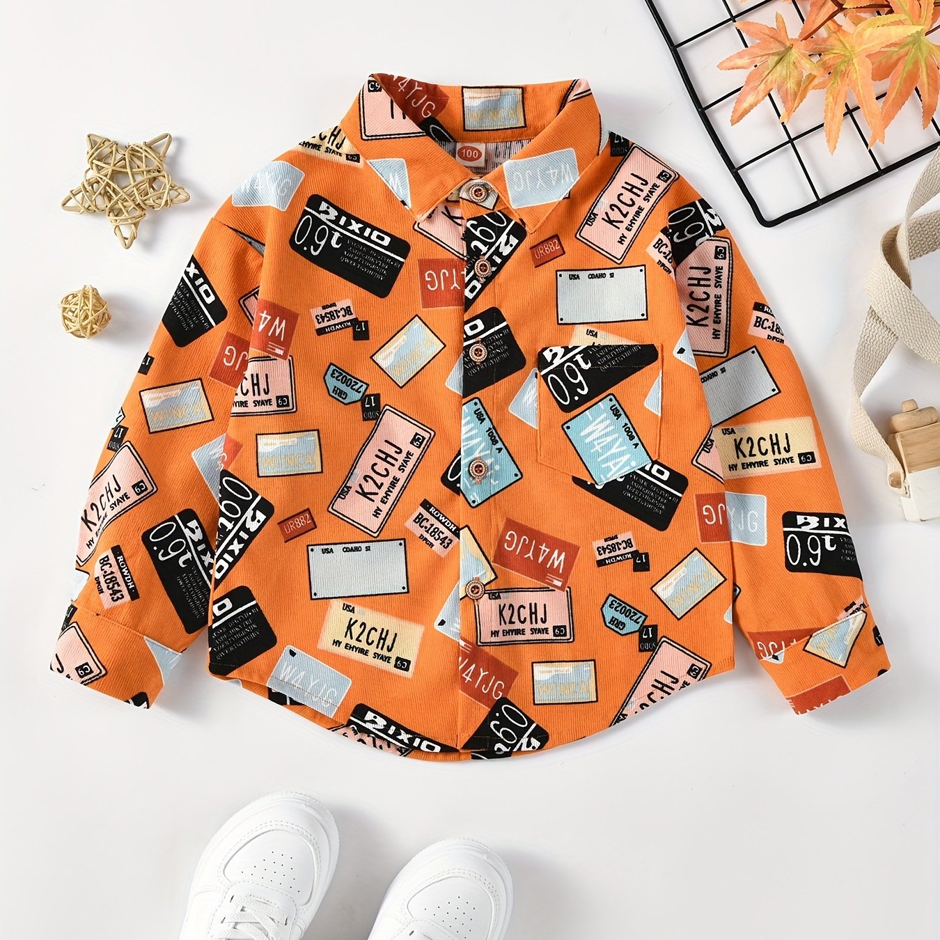 Boys Corduroy Shirts Long Sleeve Button Down Tops Spring Fall Outwear