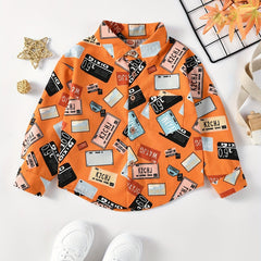 Boys Corduroy Shirts Long Sleeve Button Down Tops Spring Fall Outwear