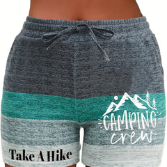 Colorblock Drawstring Shorts for Women