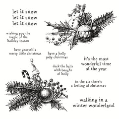 Christmas Leaves Clear Stamps Scrapbooking DIY Greeting Card