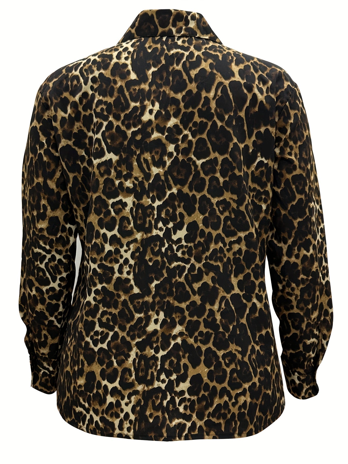 Allover Print Button Up Lantern Sleeve Blouse