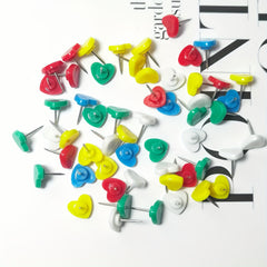 100pcs Heart Shaped Push Pins Thumb Tacks For Bulletin Board Colored Pins