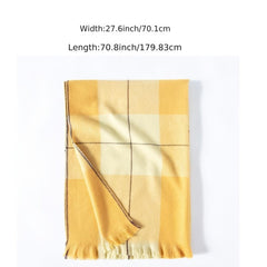 Cashmere Scarf Shawl Women's Plaid Thick Warm Scarf
