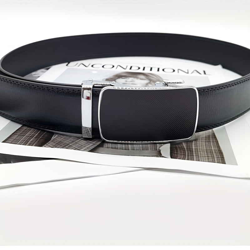 Men's Leather Belt Automatic Buckle Business Suit Waist Strap