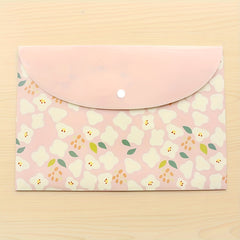 Floral Paper File Bag 12.59x9.05 Inches Flesh File Folder