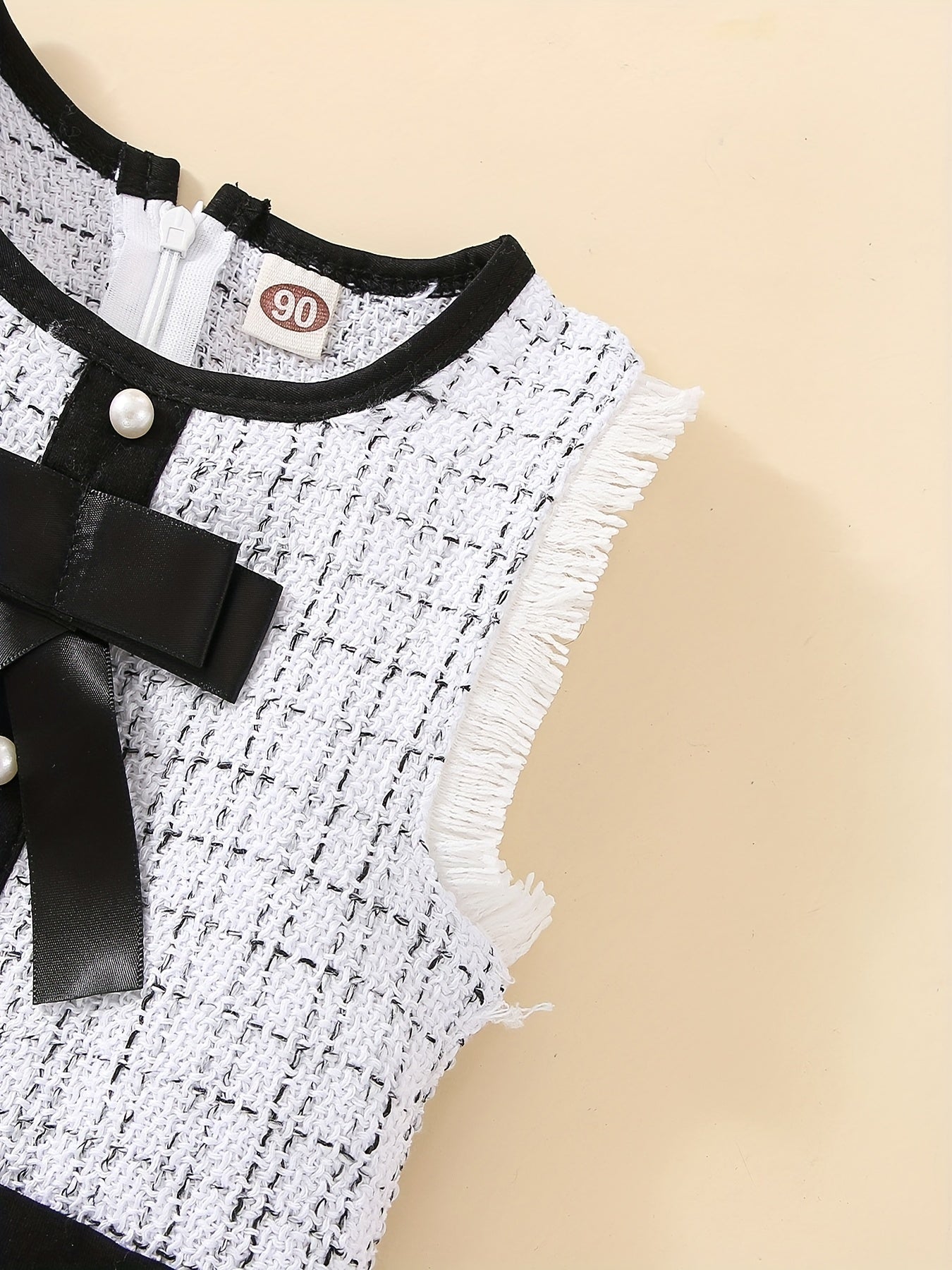 Girls Houndstooth Bow Dress Shirt Set