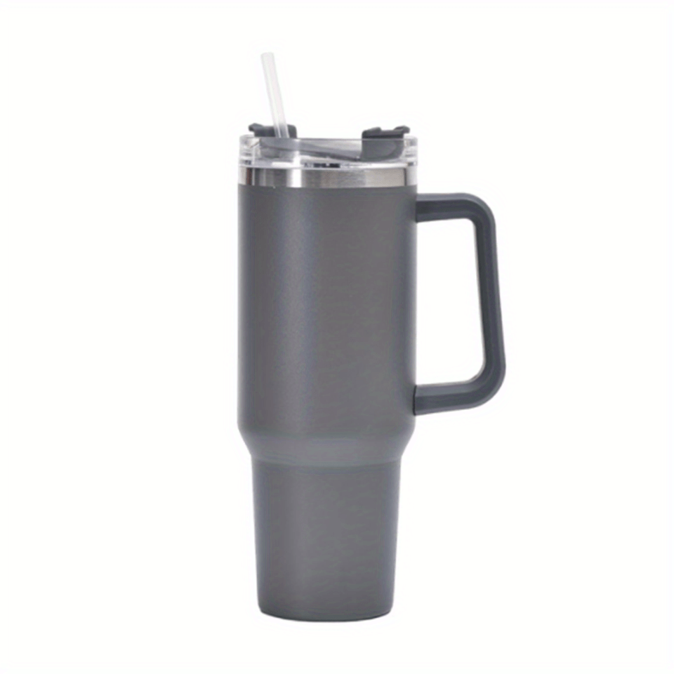 40oz Stainless Steel Straw Handle Cup Insulated Coffee Tumbler