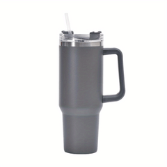 40oz Stainless Steel Straw Handle Cup Insulated Coffee Tumbler