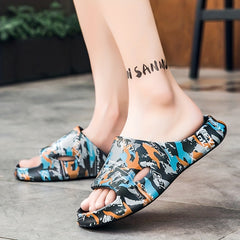 Men's Graphic Slides Casual Non Slip Slippers Open Toe Shoes