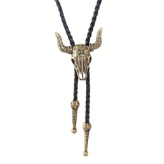 Bolo Tie Cowboy Leather Necktie Western Necklace