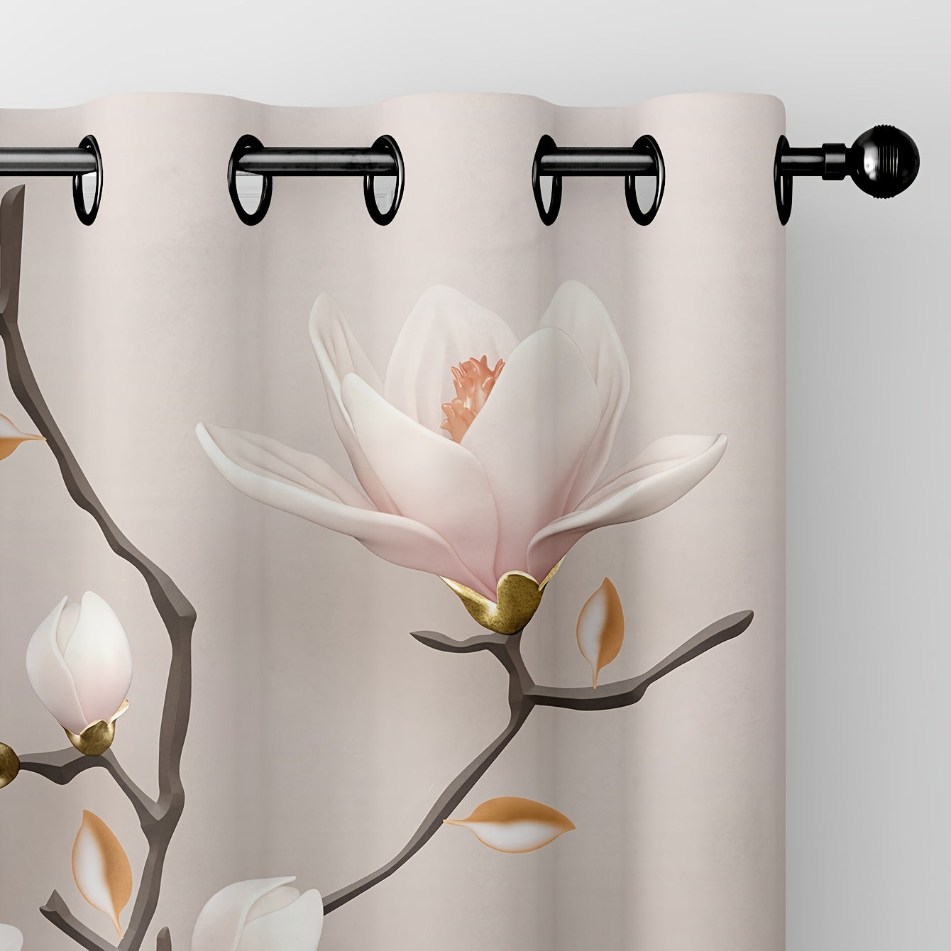 Floral Print Curtain Window Curtain for Home Decoration