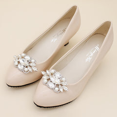 Crystal Shoe Buckles Women Faux Pearl Shoe Clips DIY Craft Decoration
