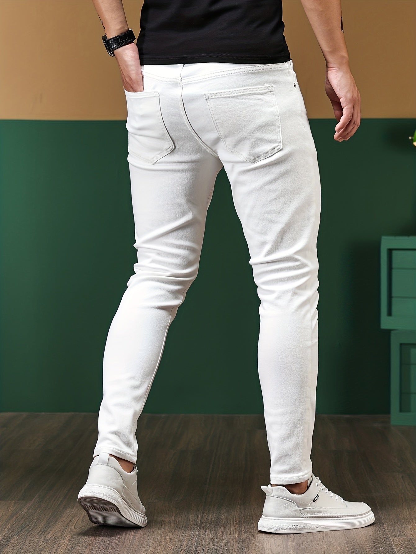 Men's Slim Fit Jeans Casual Street Style Stretch Denim Pants