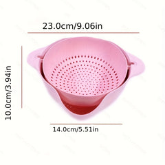 Double Layer Plastic Kitchen Drain Basket for Vegetables and Fruits