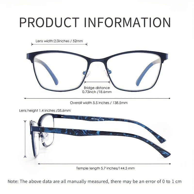Metal Frame Anti Light Reading Glasses