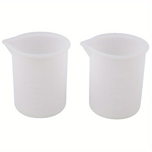 2Pcs Silicone 100ml Measuring Cup For Jewelry Crystal Scale Resin Glue Molds