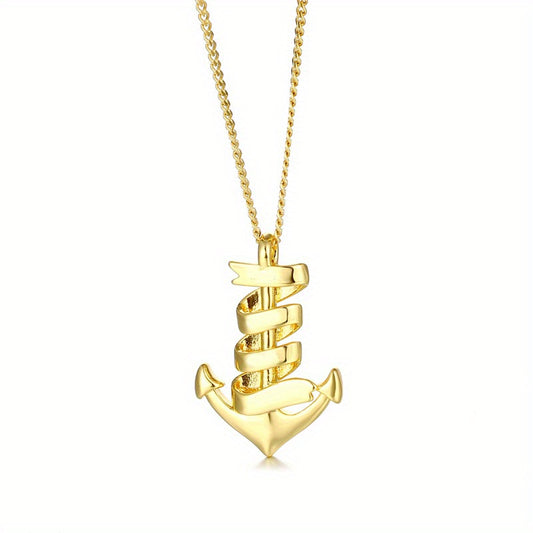 Personalized Stainless Steel Anchor Bar Necklace Custom Lettering Pendant