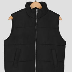 Solid Sleeveless Jacket Vest Winter Outerwear