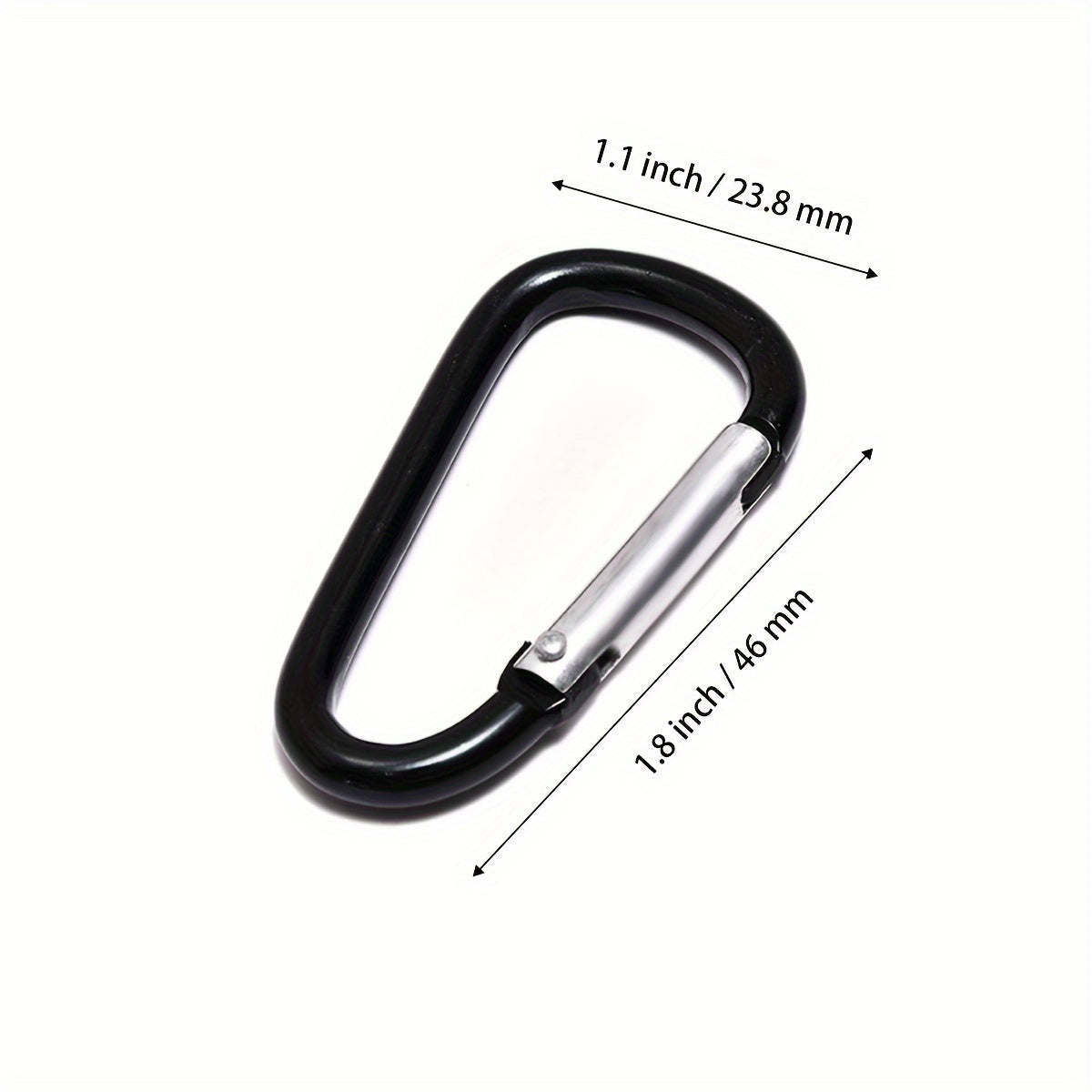 10pcs Aluminum Carabiner Keychain D-Ring Spring Snap Hook for Outdoor Camping