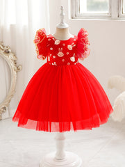 Ruffled Rabbit Embroidered Princess Dress for Party