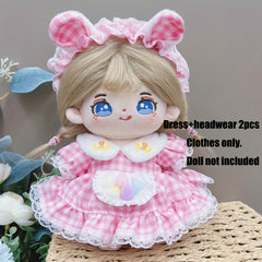 2pcs Doll Clothes Dress Headwear 7.87inch Doll Girls' Birthday Party Doll