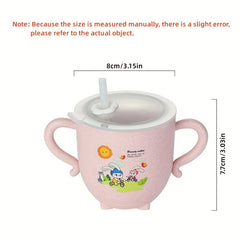 Cartoon Straw Cup for Kids - Durable and Anti-scald Milk Cup