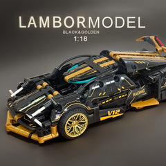 Golden Static V12 Sports Car Building Blocks Toys 1 18 Scale Adult Challenge