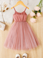 Girls Tutu Dress Sleeveless Mesh Princess Dresses For Party Dance Performance