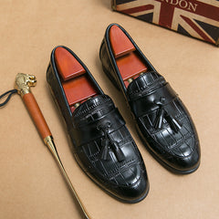 Men's Tassel Loafer Shoes Casual Slip On Textured Shoes