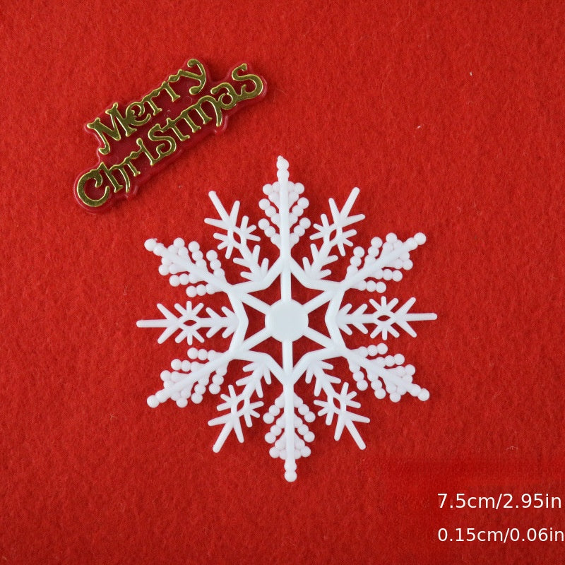Christmas Plastic Glitter Snowflakes for Holiday and Room Decor