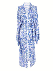 Leopard Print Maxi Cover Up with Belt
