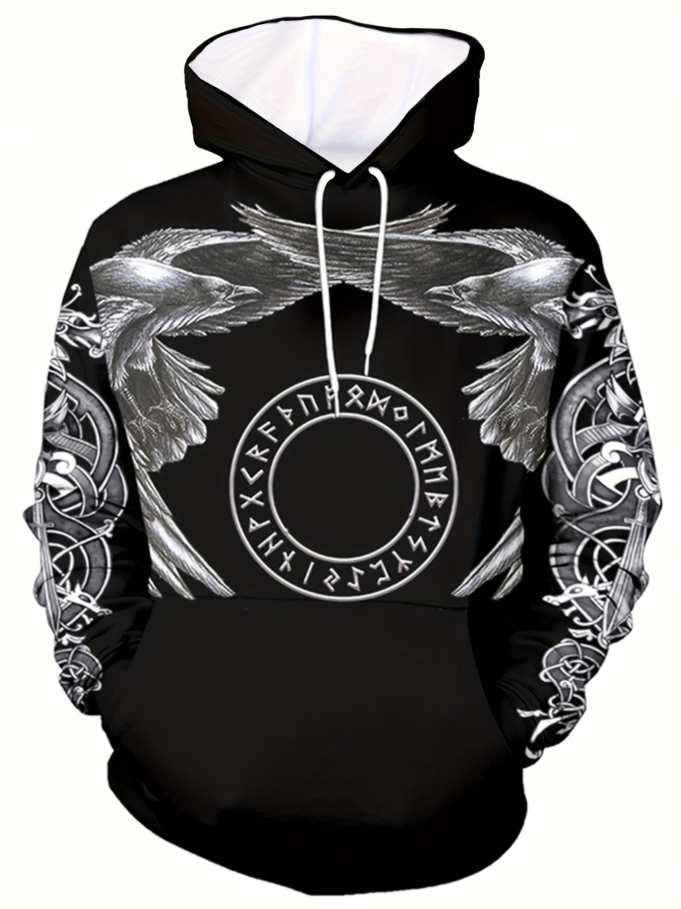 Men's Mythical Graphic Novel Hoodie Vintage Breathable Hooded Sweatshirt