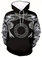 Men's Mythical Graphic Novel Hoodie Vintage Breathable Hooded Sweatshirt