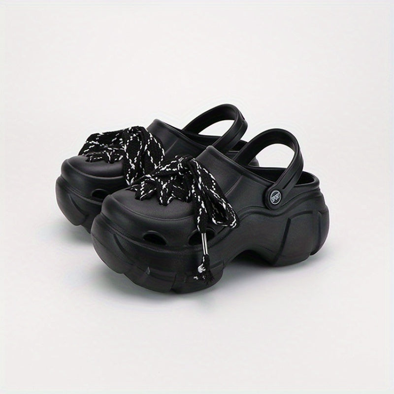Women's Strappy Platform Clogs Chunky Heeled Sandals
